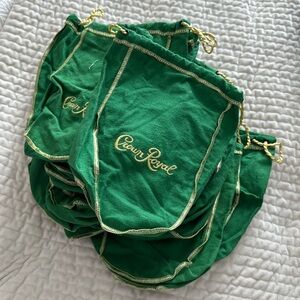 Set of 17 Crown Royal Apple drawstring bags